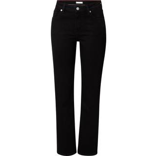 Black Mid Rise Straight Jeans