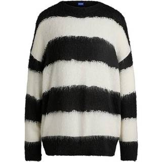 Sweater med oversize fit og uskarpe blokstriber