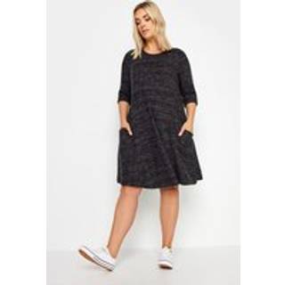 Yours Curve Yours Curve Black Textured Pocket Dress