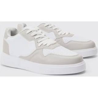 Mens Chunky Mesh Panel Trainers In Light Grey