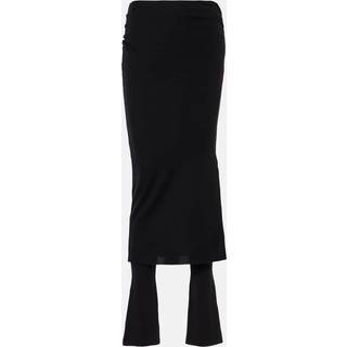 AlaÃ¯a Ruched wool-blend skirt pants - black - M