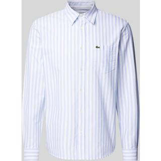 Lacoste Long Sleeved Oxford Shirt Blue