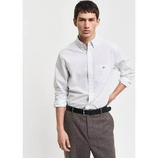Gant Micro Print Poplin Long Sleeved Shirt White