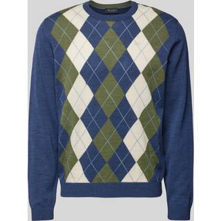 Maerz Herren Pullover blau Raute und Karo