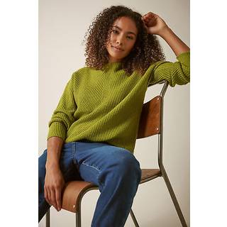 M & Co M & Co Blue Funnel Neck Stitch Jumper