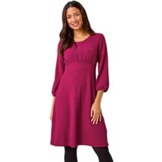 Roman Roman Purple Textured Empire Waist Short Dress