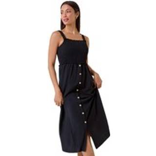 Roman Plain Shirred Button Detail Midi KjoleEU 48 (UK 20)