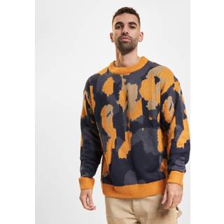 Denim Project Knitted Rose Pullover - L - navy rose