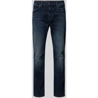 Tapered-fit jeans in blue-black super-stretch denim