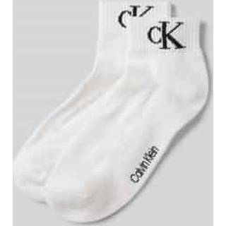 Calvin Klein 2-pak Monogram Quarter Socks - White - Str 43/46 * Kampagne *