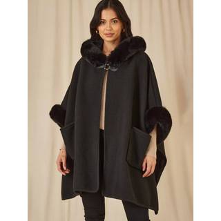 Yumi Cape med Luxe imiteret pels og foring Ponchosmallmedium