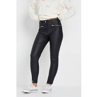M & Co M & Co Petite Coated Skinny Zip Bukser