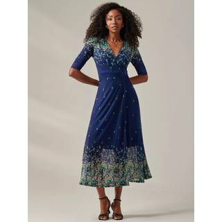 Jolie Moi Stella Blomster Tryk Wrap Mesh Maxikjole40