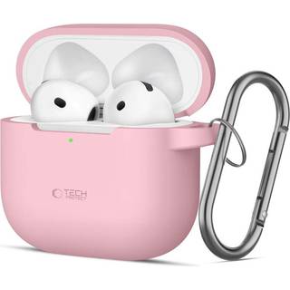 Tech-Protect Apple AirPods 4 Silikone Cover m. Karabinhage - Beige