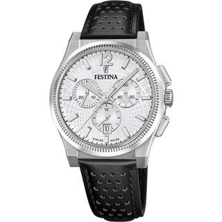 Festina Swiss Made herreur i stål med sølvfarvet urskive