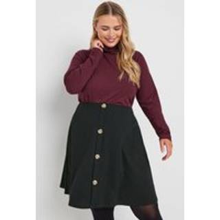 Yours Curve Yours Curve Black Button Front A Line Skirt