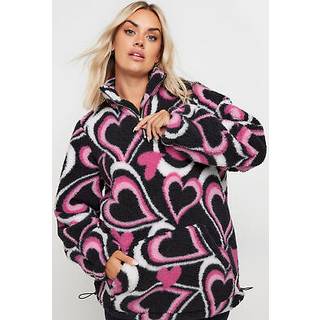 Yours Curve Yours Curve Sherpa Teddystof Half Zip Fleece Jakke