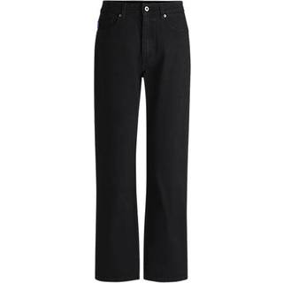 Straight fit jeans i sort denim med stræk