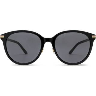Gucci Kvinde GG1452SK 001 Solbriller Acetat Sort Grå Rund Normal