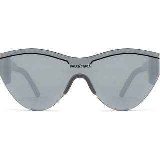 Balenciaga Unisex BB0004S 012 Solbriller Acetat Grå Sølv Maske Spejlet