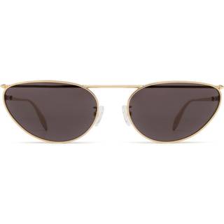 Alexander McQueen Kvinde AM0424S 001 Solbriller Metal Guld Grå Cat Eye