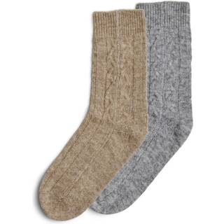 Pieces - Pcnonna Xmas Socks 2 Pack Fp - 4635286 Silver Mink Medium Grey Melange