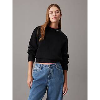 Cotton Wool Logo Collar Jumper - Black - XXXL