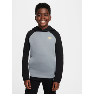 Nike Sportswear Tech Fleece-pullover-hættetrøje til større børn (drenge) - grå