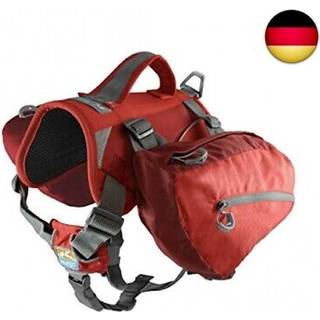 Kurgo Big Baxter Dog Backpack Dog Saddlebag Dog Pack Justerbar sadelbag til vandreture, der kører camping chili rød/stald rød