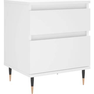 sengebord 40x35x50 cm konstrueret træ hvid