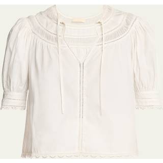 Ulla Johnson Dylan puff-sleeve cotton top - green - S