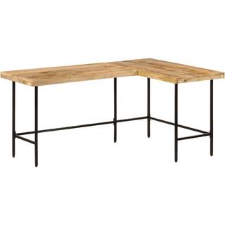 skrivebord 165x110x77 cm massivt mangotræ og jern