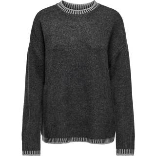 ONLY dame strik ONLSILMA - Dark Grey Melange Light Grey Melange - L