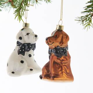 Julekugle Hund 9 cm høj -Brun