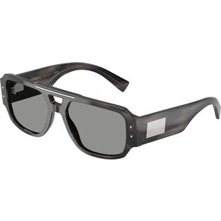 Dolce & Gabbana DG4482 3440/1 57 Solbriller Mænd Grå - Shiny Striped Dark Grey - 57mm