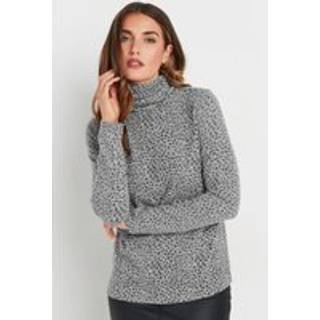 Lts Tall Grey Soft Touch Animal Print Top 22-24 Lts | Tall Women's Knitted Tops