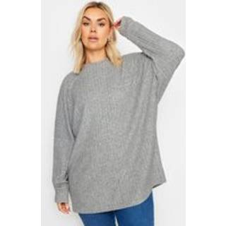 Yours Curve Yours Curve Grey Ribbed Soft Touch Jumper