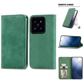 Xiaomi 14T cover med læderlook, kortholder og standfunktion