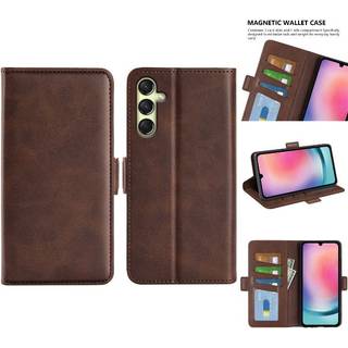 Samsung Galaxy A16 5G læderetui med stander og kortholder brun