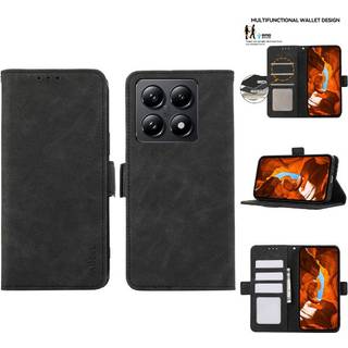 Xiaomi 14T Læder Flipcover med RFID-blokering og stander