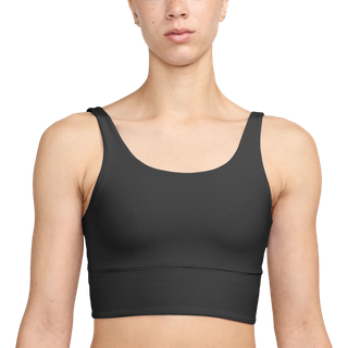 Nike Zenvy Rib Longline-sports-bh med indlæg og med let støtte til kvinder - sort - XS