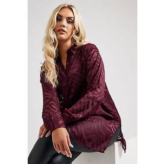 Yours Curve Yours Curve Purple London Zebra Burn Out Shirt