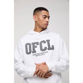 Mens White Oversized OFCL Mesh Hoodie