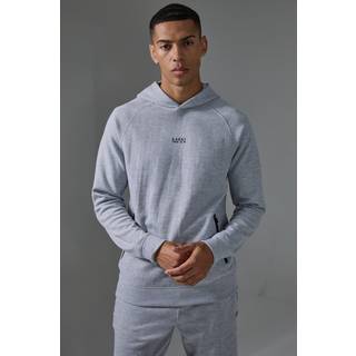 Mens Grey Man Active Pro Fleece Reg Fit Hoodie