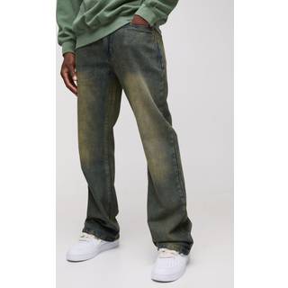 Mens Vintage Wash Relaxed Flared Vintage Tinted Jeans