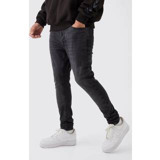 Mens Washed Black Super Skinny Stretch Jean