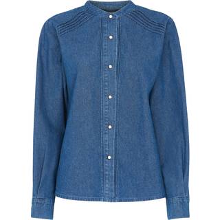 Whistles Pintuck Detail Denim 100% Bomuld SkjorterEU 44 (UK 16)