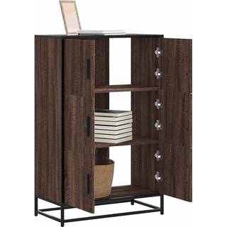 skab 68x35x106,5 cm konstrueret træ og metal brun egetræsfarve