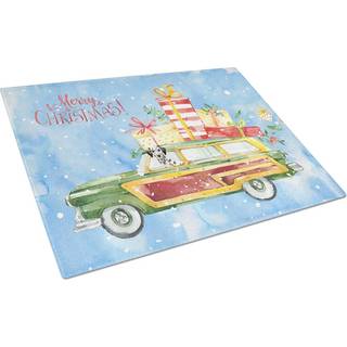 Caroline's Treasures CK2452LCB Glædelig jul Dalmatisk glasskæringsplade Stor dekorativt tempereret glasskæreskæring og serveringsplade Stor i sto