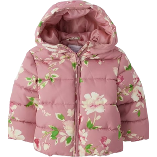 B?rnenes sted babypiger og sm?b?rn mellemv?gt puffer jakke vinden vandafvisende mauve blomster